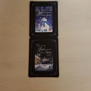 Set of 2 Magnets with Winter scenes